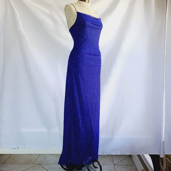 Royal Blue Strappy Formal Gown - Picture 1 of 6